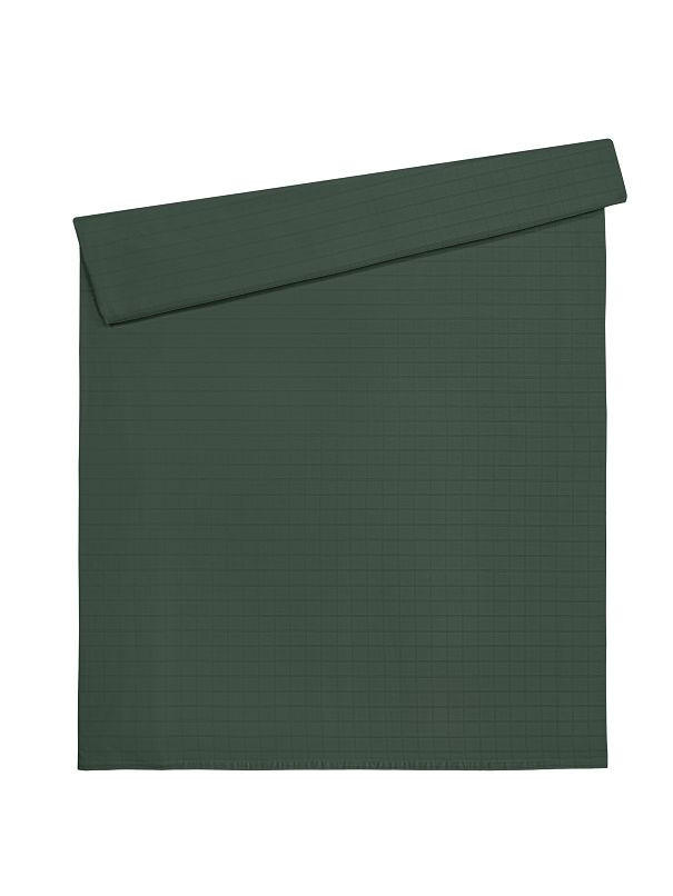 DUVETBEZUG -teilig Karo Satin, Damast 200/210 cm  - Dunkelgrün, Basics, Textil (200/210cm)