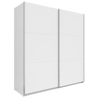 SCHWEBETÜRENSCHRANK 200/216/64 cm 2-türig Weiß  - Silberfarben/Weiß, Basics, Holzwerkstoff/Metall (200/216/64cm) - Boxxx