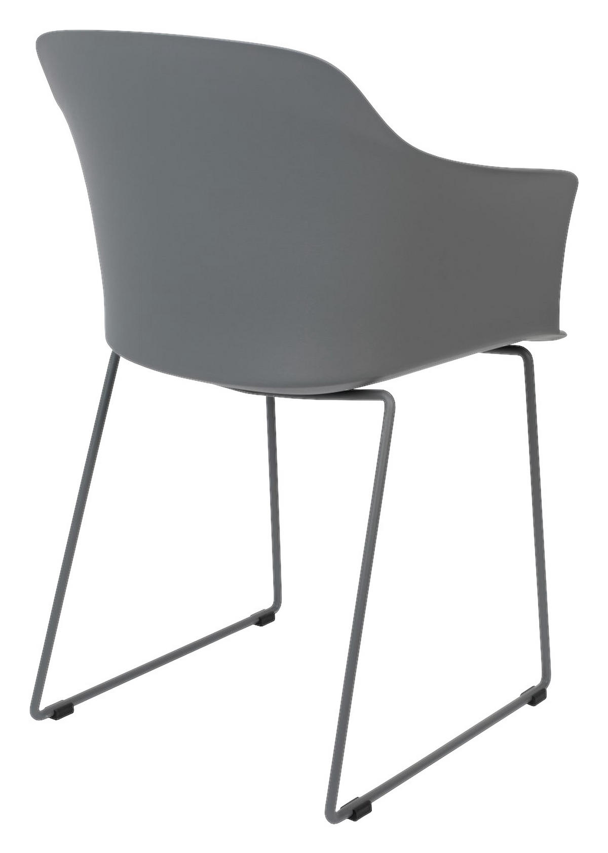 ARMLEHNSTUHL  in softmatt  - Grau, Trend, Kunststoff/Metall (58/81,5/54cm) - Livetastic