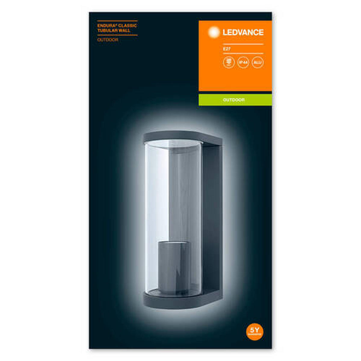 AUßENWANDLEUCHTE 11,7/8,2/22,2 cm   - Anthrazit, Basics, Glas/Metall (11,7/8,2/22,2cm) - Ledvance