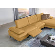 ECKSOFA in Echtleder Gelb  - Gelb/Schwarz, Design, Leder/Metall (325/157cm) - Dieter Knoll