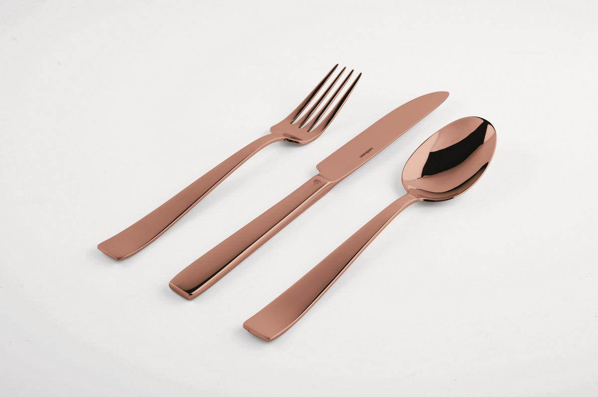 BESTECKSET Flat Kupfer 30-teilig Edelstahl  - Kupferfarben, Basics, Metall - Sambonet