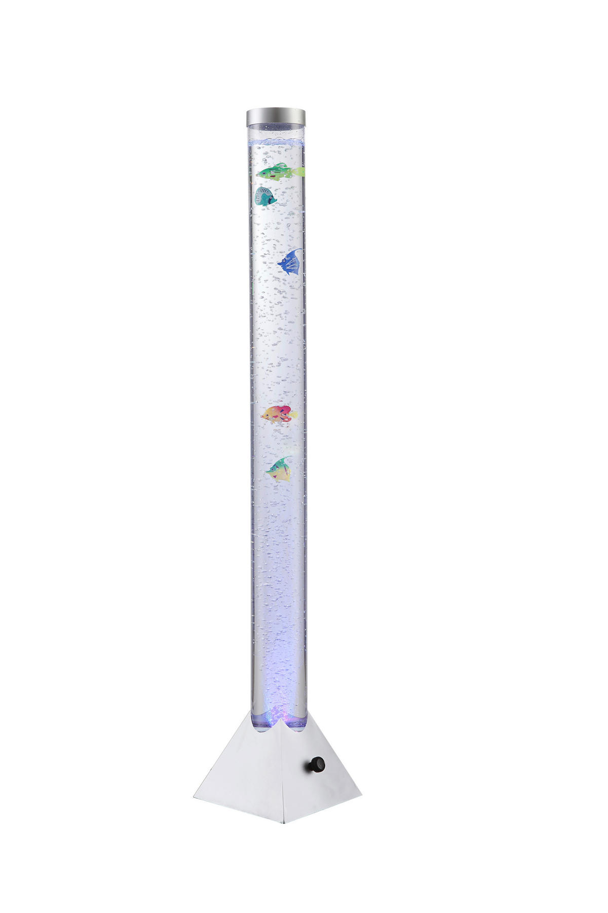 LED-STEHLEUCHTE - Klar/Silberfarben, Trend, Kunststoff (21,5/21,5/120cm) - Globo
