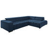 ECKSCHLAFSOFA Blau Velours  - Blau/Schwarz, Design, Holz/Textil (307/201cm) - Livetastic