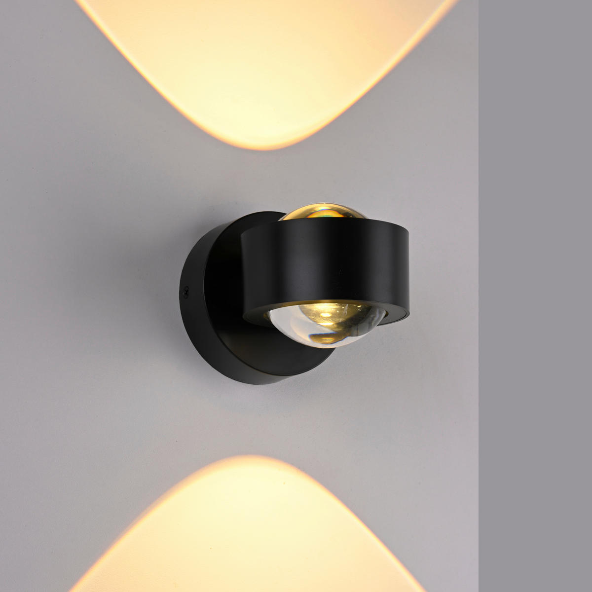 LED-WANDLEUCHTE SW CHIA 12,4/9/9 cm   - Schwarz, Design, Kunststoff/Metall (12,4/9/9cm) - Schöner Wohnen
