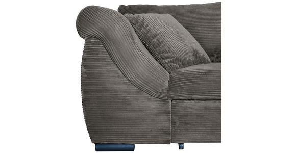 ECKSOFA in Cord Mokka  - Schwarz/Mokka, KONVENTIONELL, Textil/Metall (258/168cm) - Carryhome