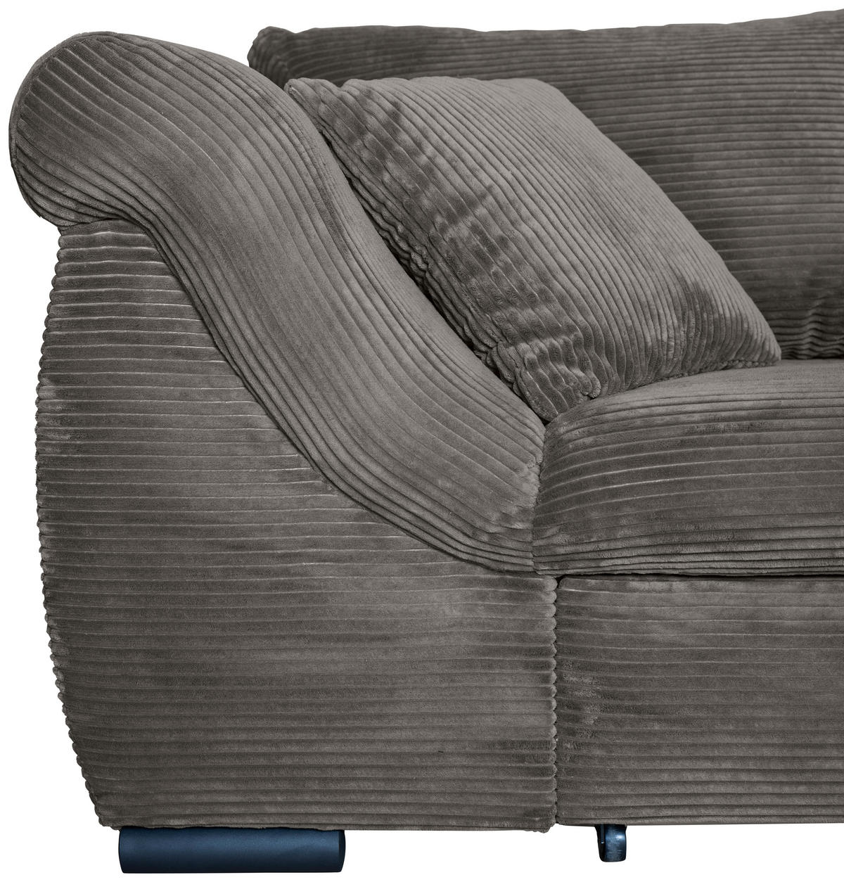 ECKSOFA Mokka Cord  - Schwarz/Mokka, KONVENTIONELL, Textil/Metall (258/168cm) - Carryhome