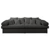 BIGSOFA Naomi Teddystoff Dunkelgrau  - Dunkelgrau/Schwarz, Design, Kunststoff/Textil (284/94/148cm) - Livetastic