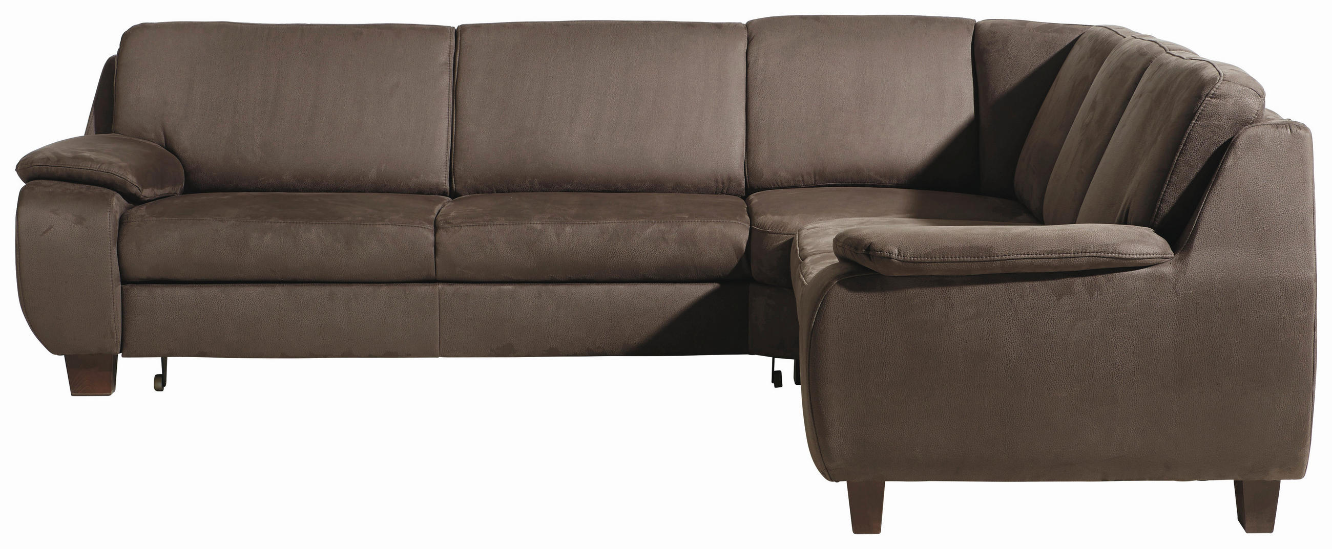 WOHNLANDSCHAFT Dunkelbraun  - Dunkelbraun, KONVENTIONELL, Holz/Textil (274/244cm) - Beldomo System