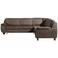 WOHNLANDSCHAFT Dunkelbraun  - Dunkelbraun, KONVENTIONELL, Holz/Textil (274/244cm) - Beldomo System