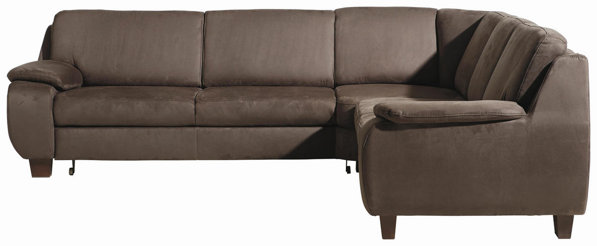 WOHNLANDSCHAFT Dunkelbraun  - Dunkelbraun, KONVENTIONELL, Holz/Textil (274/244cm) - Beldomo System