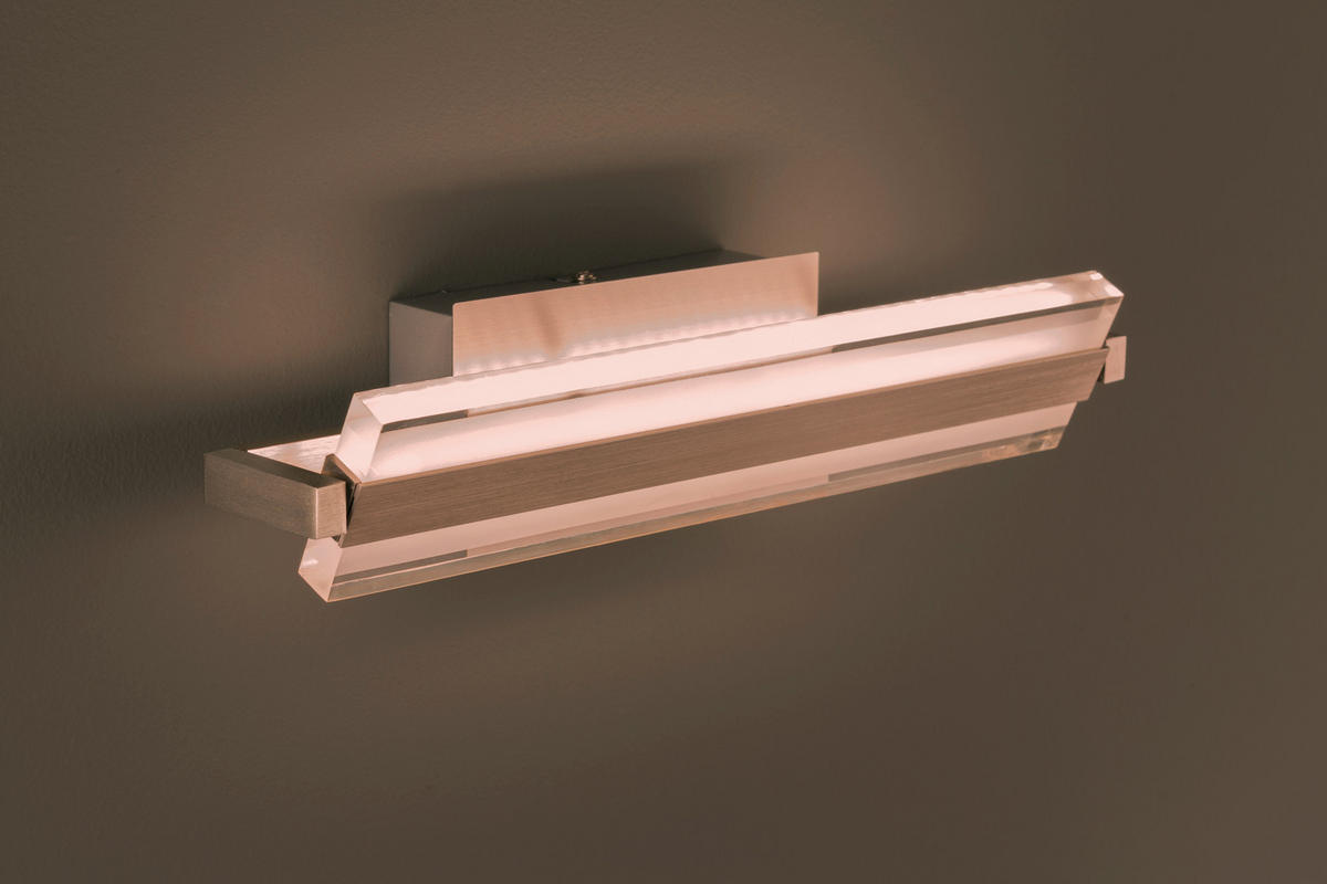 LED-WANDLEUCHTE   - Nickelfarben, Design, Kunststoff/Metall (8/35/12cm) - Fischer & Honsel
