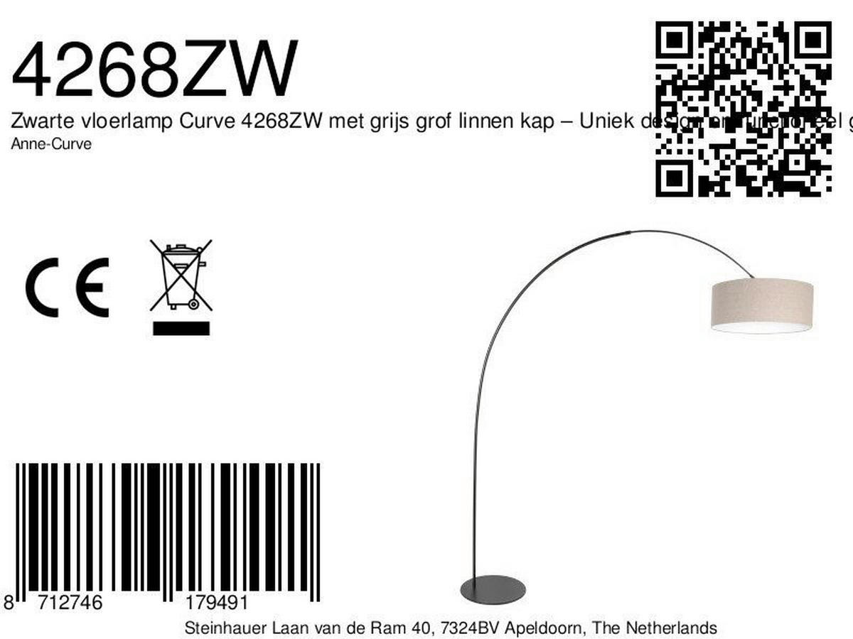 STEHLEUCHTE - Schwarz/Grau, Trend, Textil/Metall (50/240/230cm)