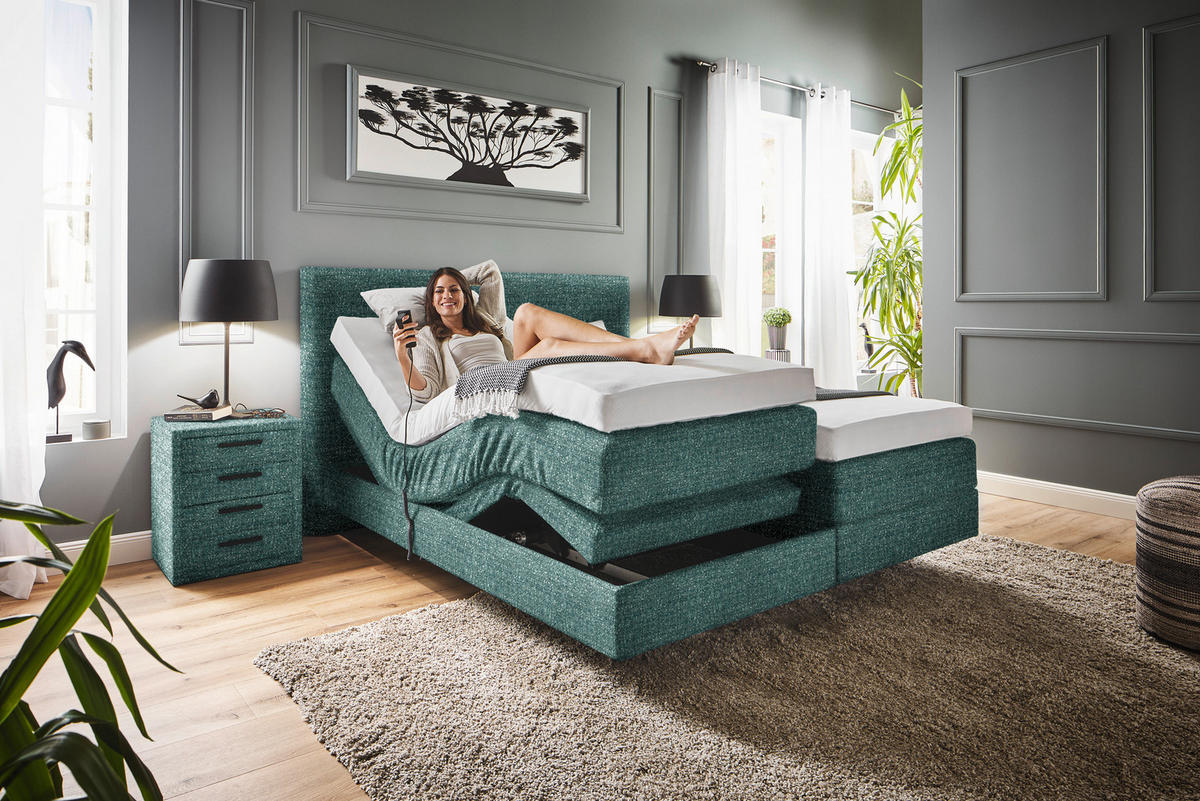 BOXSPRINGBETT 180/200 cm  in Grün  - Grün, Konventionell, Holz/Textil (180/200cm) - Dieter Knoll