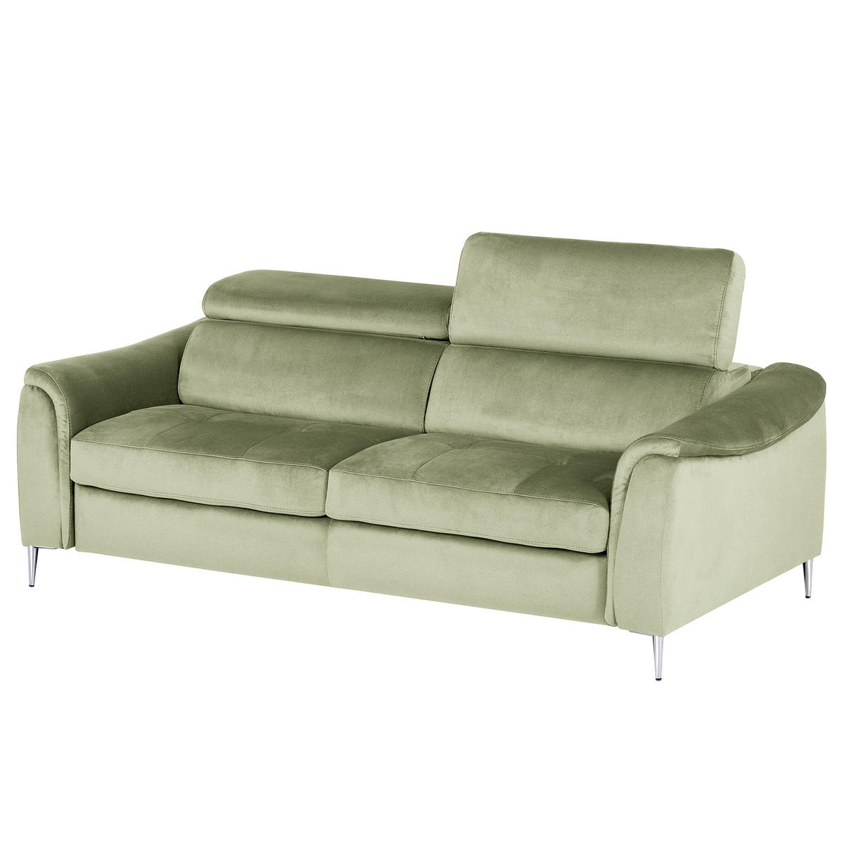 SCHLAFSOFA Samt Hellgrün  - Chromfarben/Hellgrün, Design, Textil/Metall (203/77-98/103cm) - MID.YOU