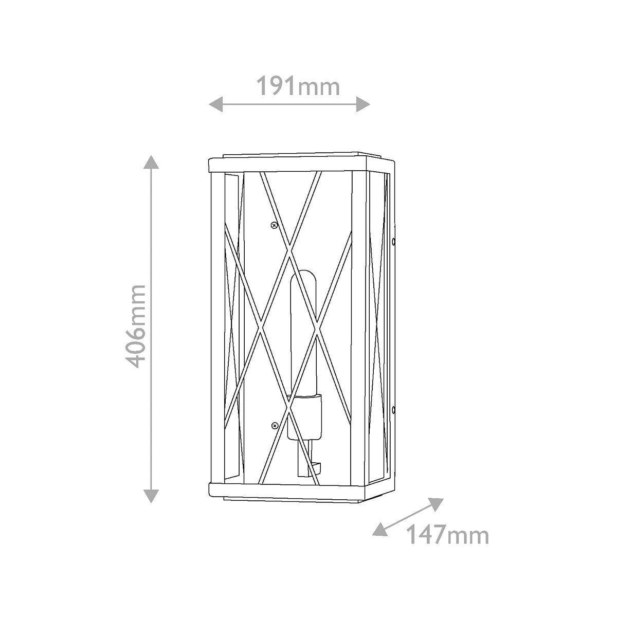 WANDLEUCHTE HINKLEY 40,6/19,1/14,7 cm  - Schwarz, Design, Glas/Metall (40,6/19,1/14,7cm) - Elstead Lighting
