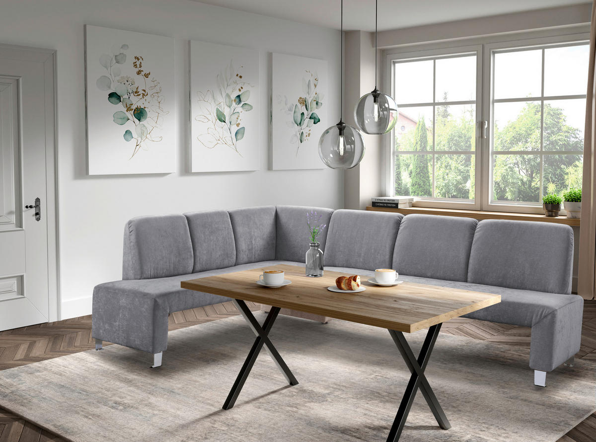 KLUPA KUTNA  antracit  drvo, tekstil, drvni materijal      - srebrne boje/antracit, Moderno, drvni materijal/drvo (263/198cm) - Livetastic