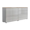 SIDEBOARD Mailand Set 3  in 158/73/33 cm  - Weiß Hochglanz/Schwarz, MODERN, Holzwerkstoff/Kunststoff (158/73/33cm) - MID.YOU