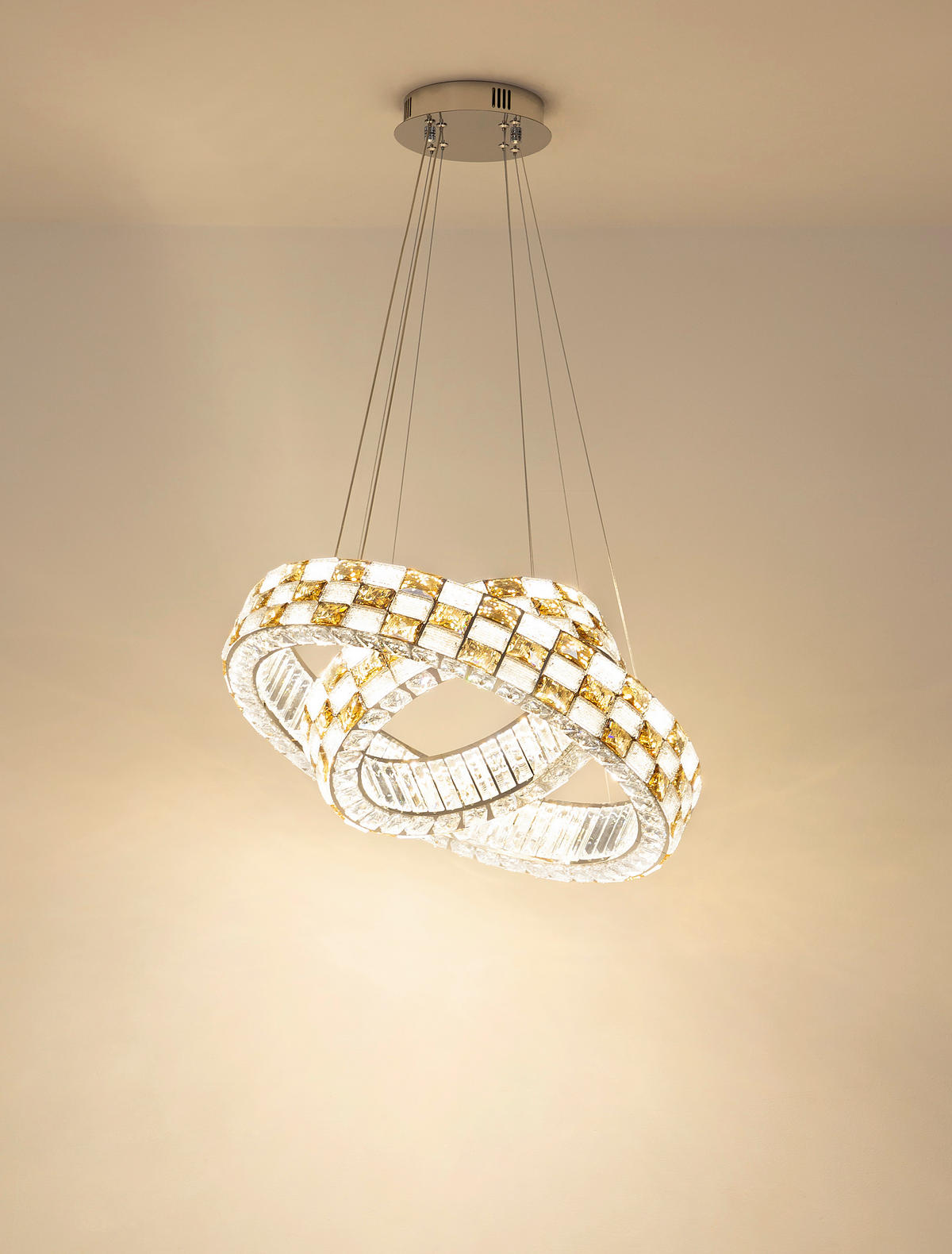 LED-HÄNGELEUCHTE Lidia 61/120 cm  - Klar/Chromfarben, Design, Glas/Metall (61/120cm) - Globo