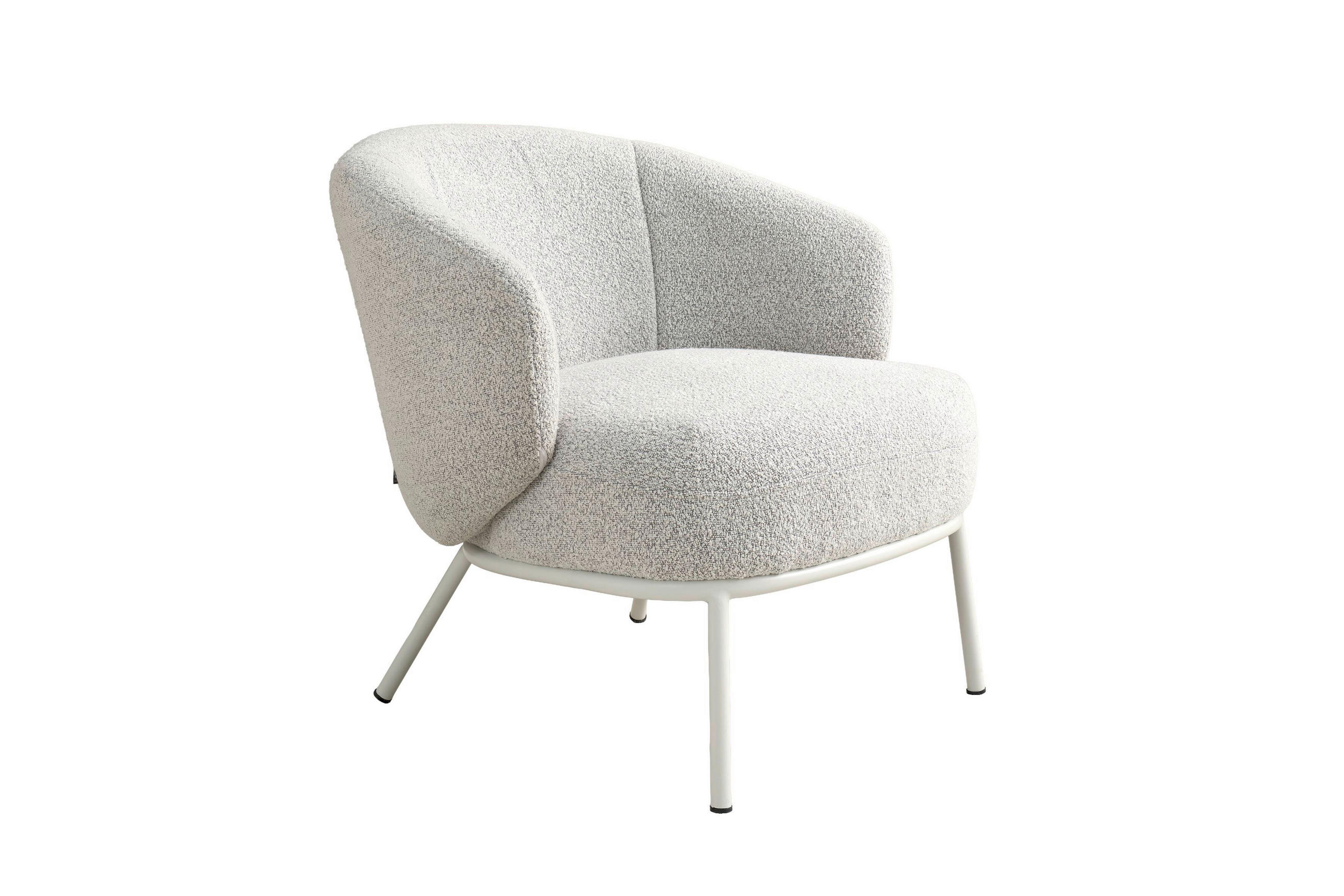 SESSEL in Bouclé Greige, Seidengrau  - Greige/Seidengrau, MODERN, Textil/Metall (73/73/80cm) - Schöner Wohnen