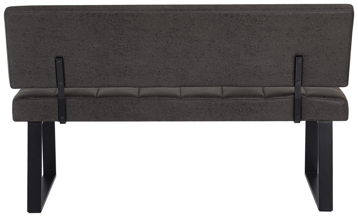 SITZBANK 140/88/60 cm Mikrofaser Grau, Schwarz  - Schwarz/Grau, KONVENTIONELL, Textil/Metall (140/88/60cm) - Landscape