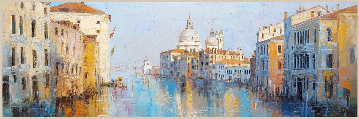Euroart Aluminiumbild Venice I - Haptic Effect Mehrfarbig 60x180x4 cm