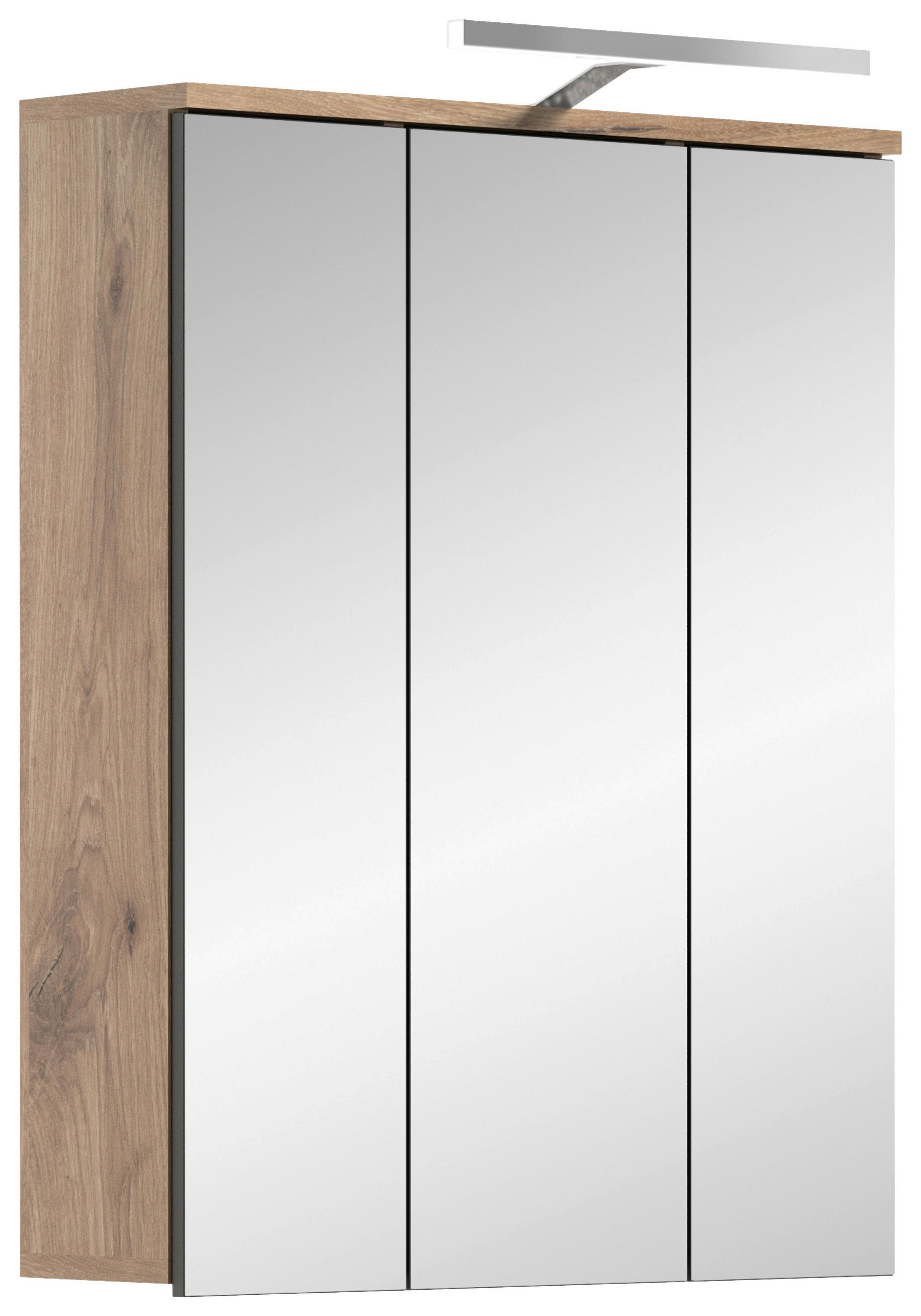 SPIEGELSCHRANK 60/77/37 cm  - Eichefarben/Grau, MODERN, Glas/Holzwerkstoff (60/77/37cm) - MID.YOU