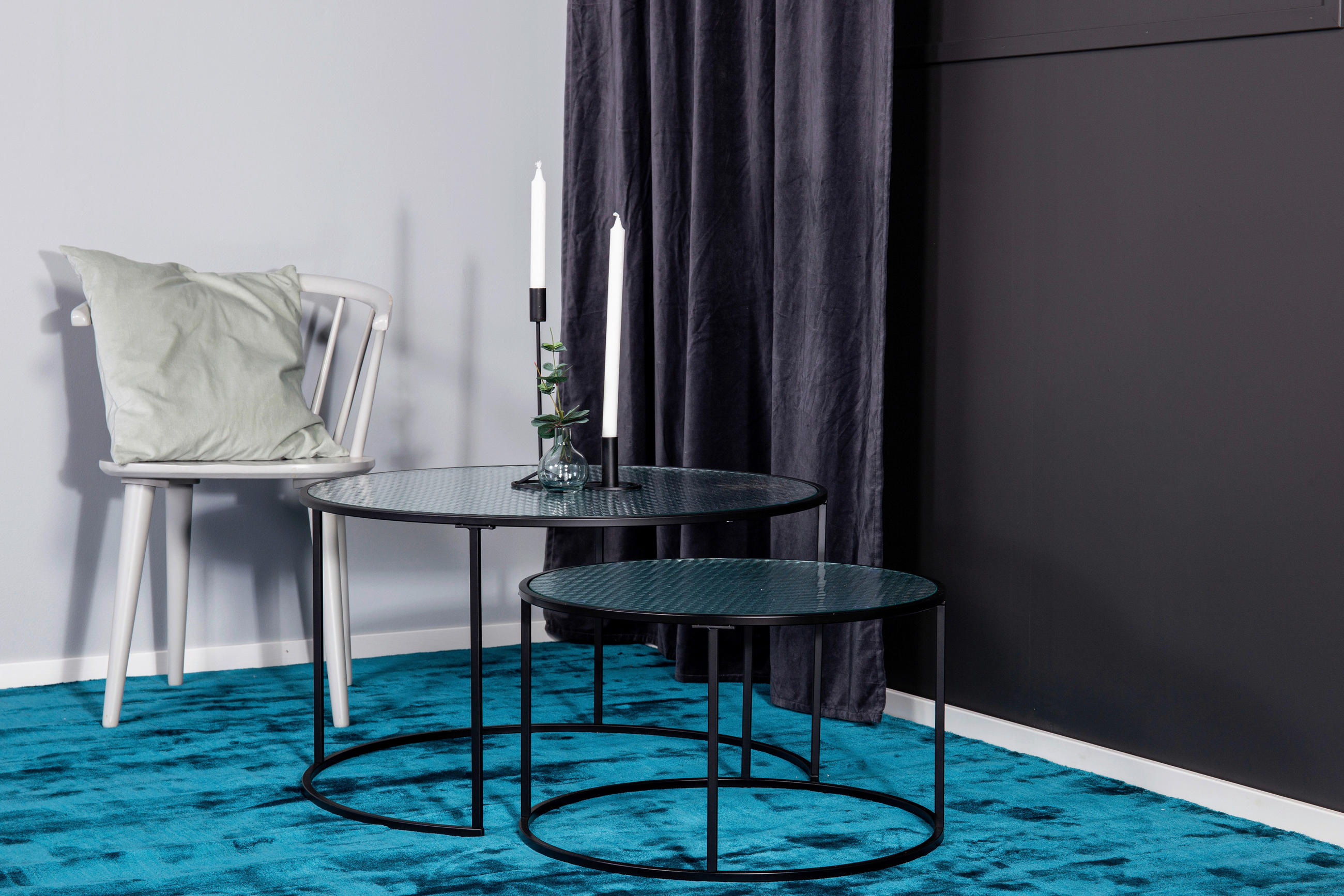 COUCHTISCH in Metall, Glas 79,5/79,5/45 cm  - Klar/Schwarz, Design, Glas/Metall (79,5/79,5/45cm) - Livetastic
