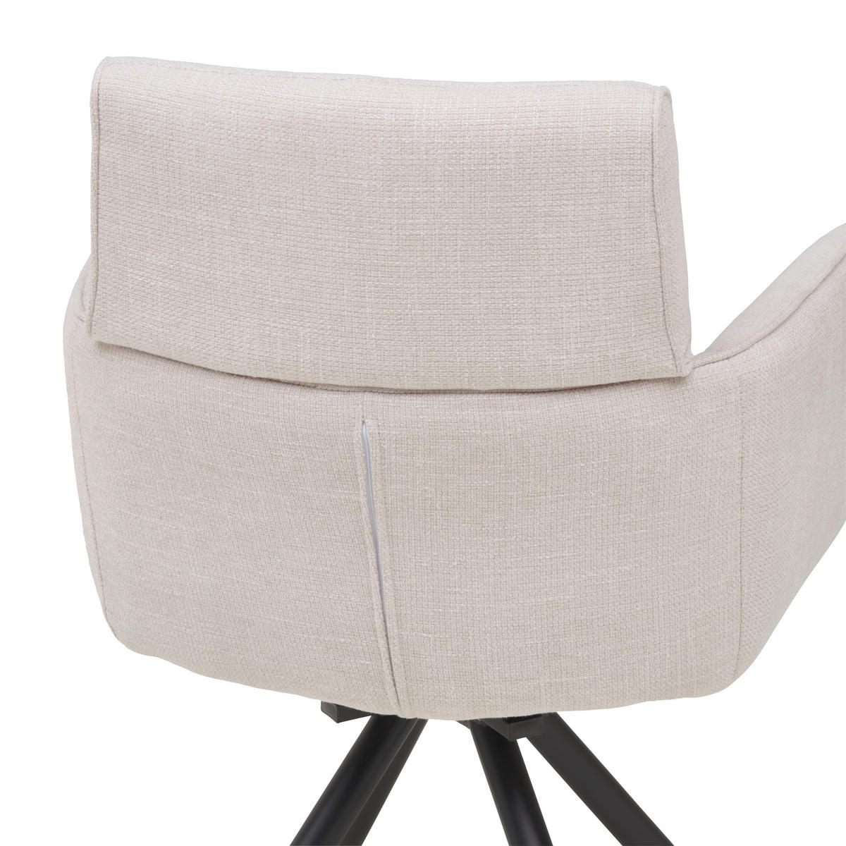 ARMLEHNSTUHL  in Eisen Webstoff  - Beige/Schwarz, KONVENTIONELL, Textil/Metall (62/89/62cm) - Livetastic