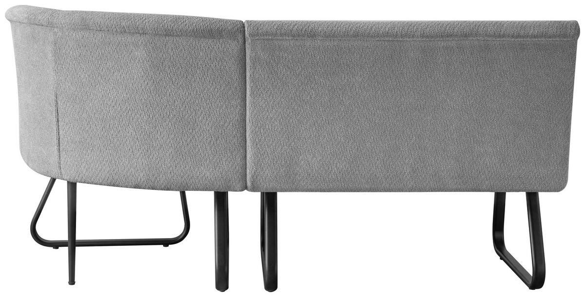 SITZBANK 160/86/61 cm Mikrofaser Grau  - Schwarz/Grau, Design, Textil/Metall (160/86/61cm) - Stylife