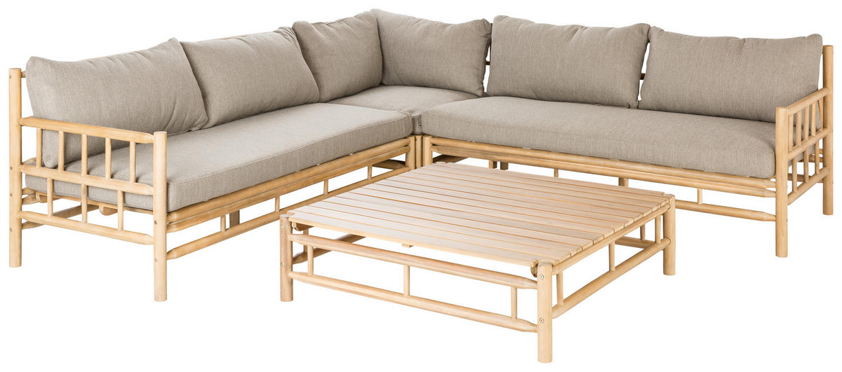 LOUNGEGARNITUR 231,5/231,5 cm Akazie Hartholz  - Taupe/Teakfarben, Natur, Holz/Textil (231,5/231,5cm) - Ambia Garden
