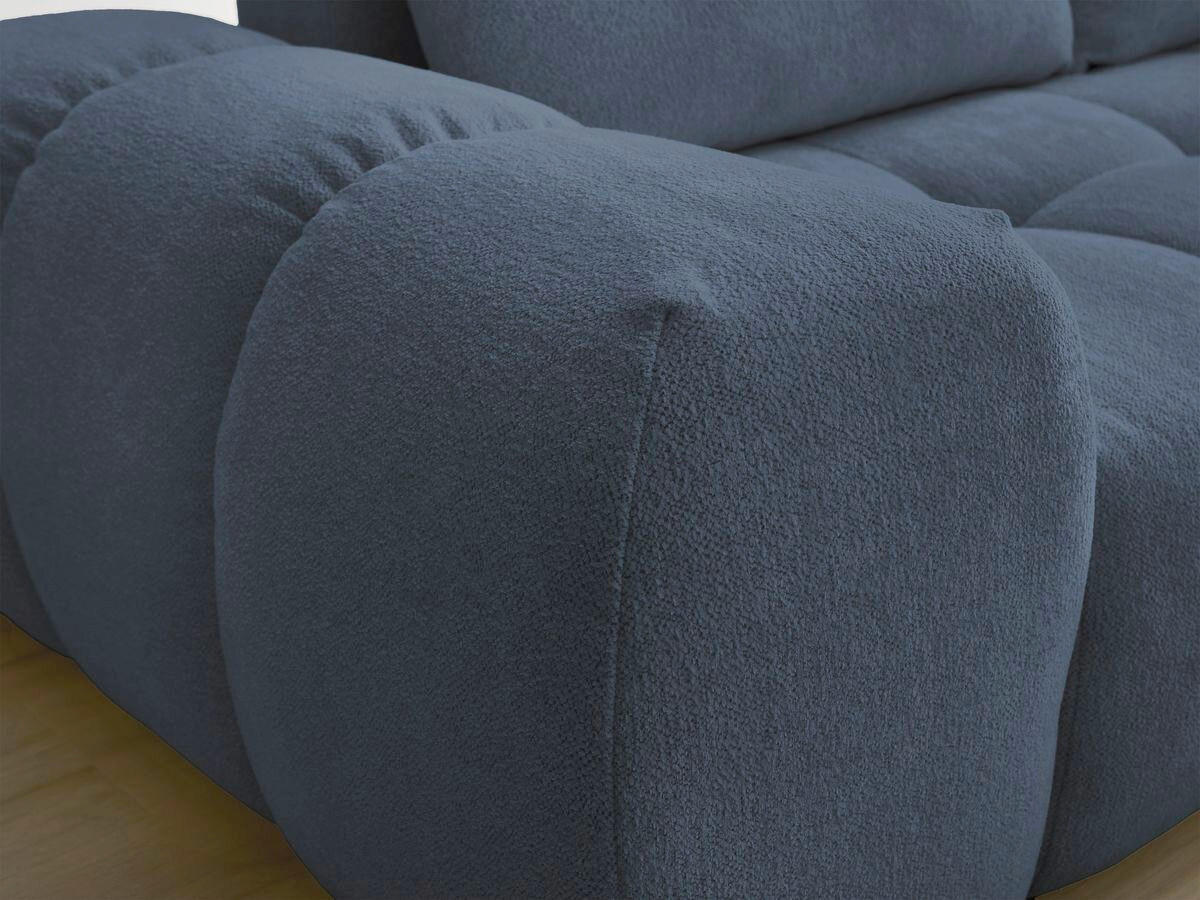 ECKSCHLAFSOFA EVEREST  mit Rücken echt, Armteil links, Armteil rechts Flachgewebe Dunkelblau  - Schwarz/Dunkelblau, MODERN, Kunststoff/Textil (320/212cm)