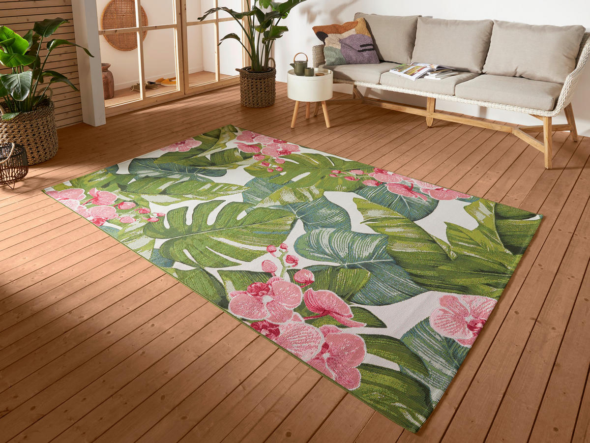 OUTDOORTEPPICH 80/165 cm Flair Multicolor, Grün  - Multicolor/Grün, Design, Kunststoff (80/165cm) - Hanse Home