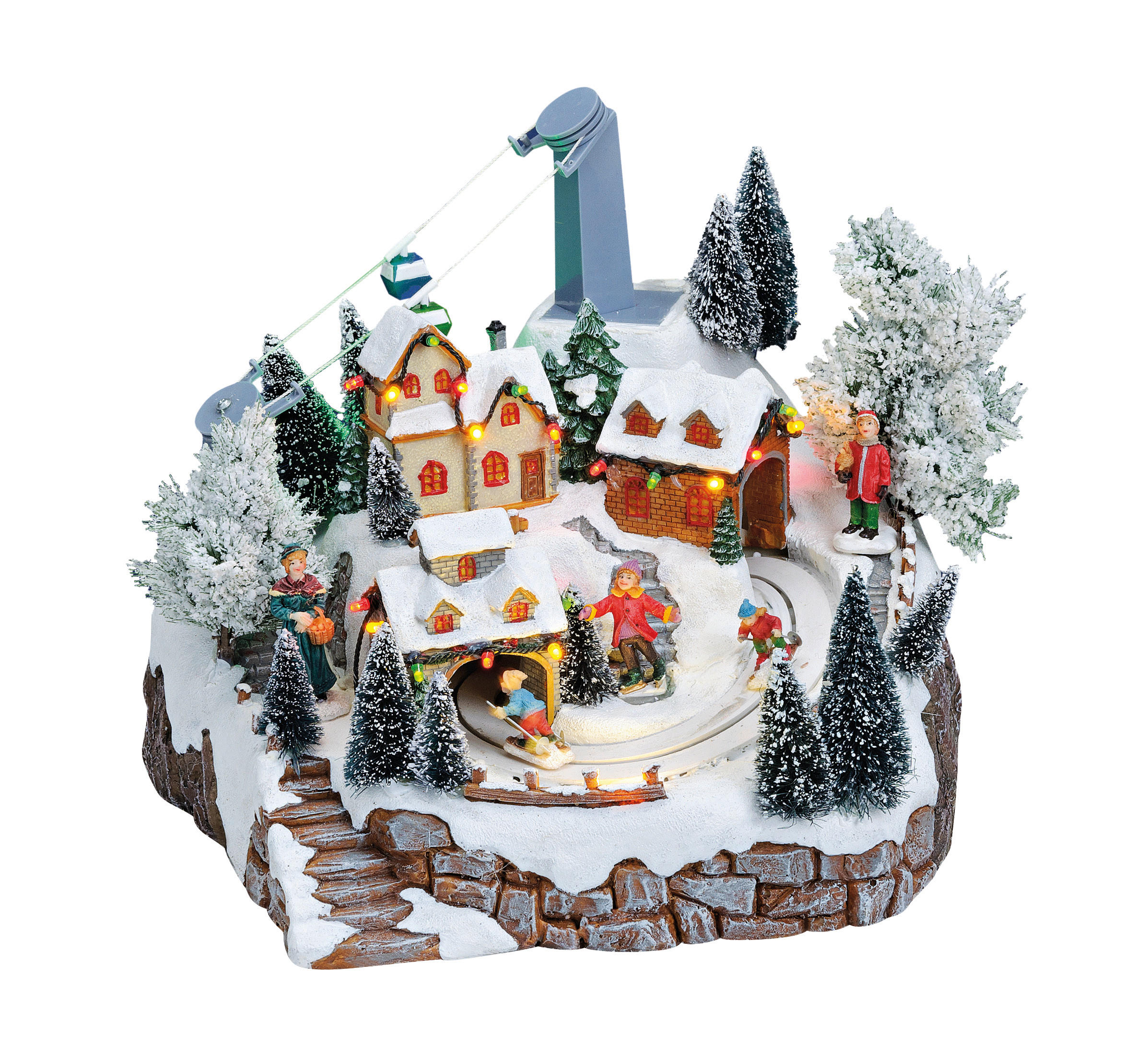 DEKOSPIELUHR - Weiß/Grün, Basics, Kunststoff (24/25/23cm) - X-Mas