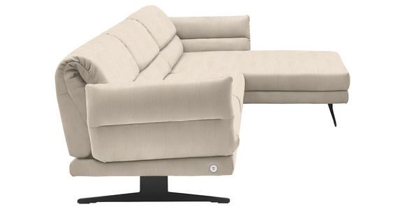 ECKSOFA  in Flachgewebe Magnolie  279-327/176-217 cm  - Magnolie/Schwarz, Design, Textil/Metall (279-327/176-217cm) - Dieter Knoll