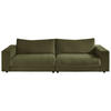 3-SITZER-SOFA in Feincord Dunkelgrün  - Dunkelgrün/Schwarz, Design, Kunststoff/Textil (290/86/127cm) - Lomoco