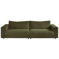 3-SITZER-SOFA in Feincord Dunkelgrün  - Dunkelgrün/Schwarz, Design, Kunststoff/Textil (290/86/127cm) - Lomoco