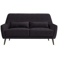 3-SITZER-SOFA Mikrofaser Dunkelgrau  - Dunkelgrau/Schwarz, Trend, Holz/Textil (160/86/80cm) - MID.YOU