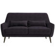 3-SITZER-SOFA  in Mikrofaser Dunkelgrau  - Dunkelgrau/Schwarz, Trend, Holz/Textil (160/86/80cm) - Carryhome