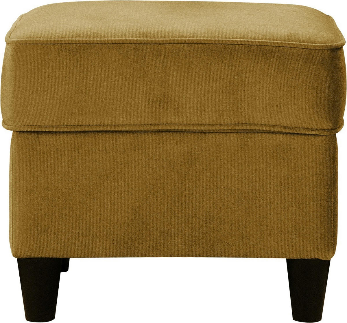 HOCKER Plüsch Senfgelb  - Senfgelb/Schwarz, Design, Holz/Textil (52/45/52cm) - MID.YOU