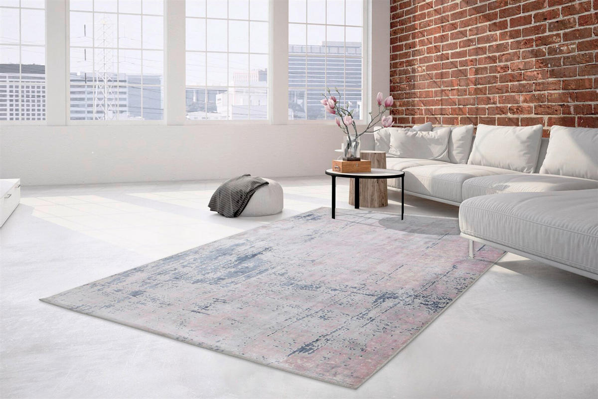 VINTAGE PREPROGA  170/240 cm  tkano  modra, roza  - roza/modra, Basics, tekstil (170/240cm) - Kayoom