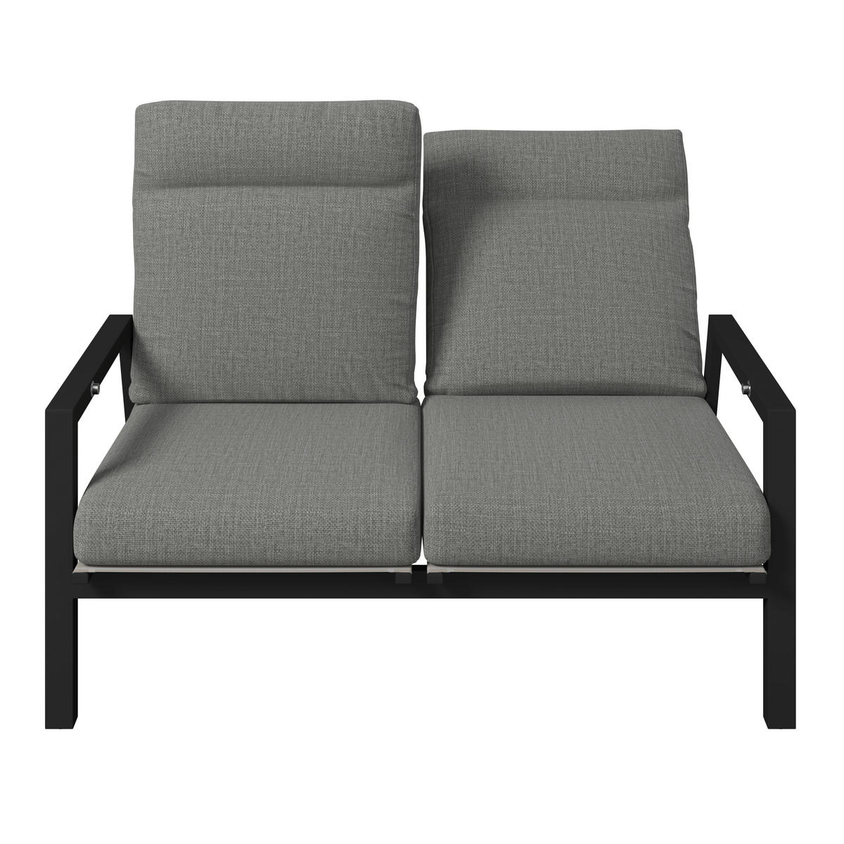 2-SITZER-BANK 134/97/87 cm  Aluminium  - Anthrazit/Grau, Design, Textil/Metall (134/97/87cm) - Amatio