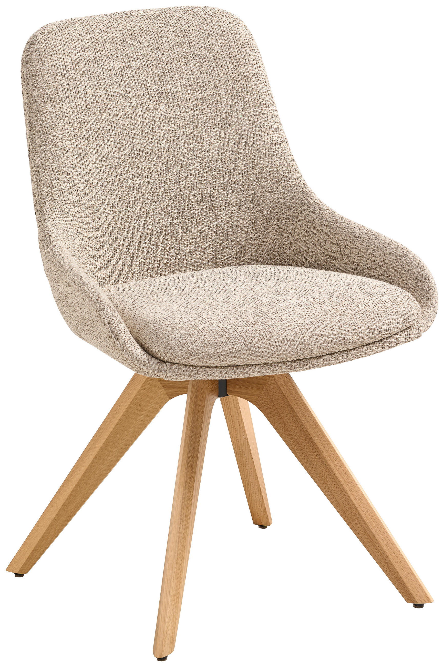 STUHL in Holz, Textil Eichefarben, Sandfarben  - Sandfarben/Eichefarben, Natur, Holz/Textil (57/90/60cm) - Anrei