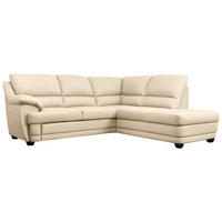 ECKSOFA Beige Lederlook Rücken echt  - Beige, Design, Kunststoff/Textil (245/225cm) - Livetastic