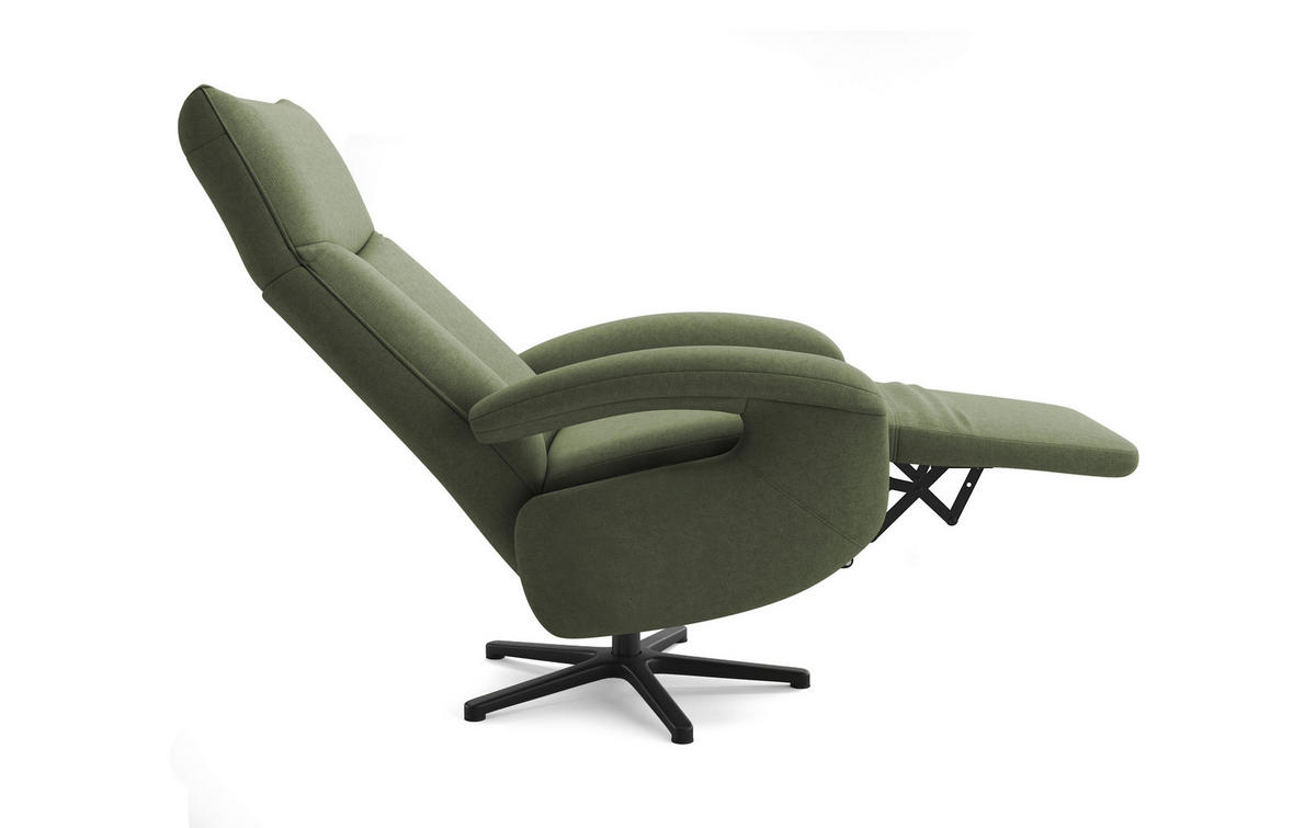 SESSEL in Flachgewebe Olivgrün  - Schwarz/Olivgrün, KONVENTIONELL, Textil/Metall (74/112/82cm) - Sit & More