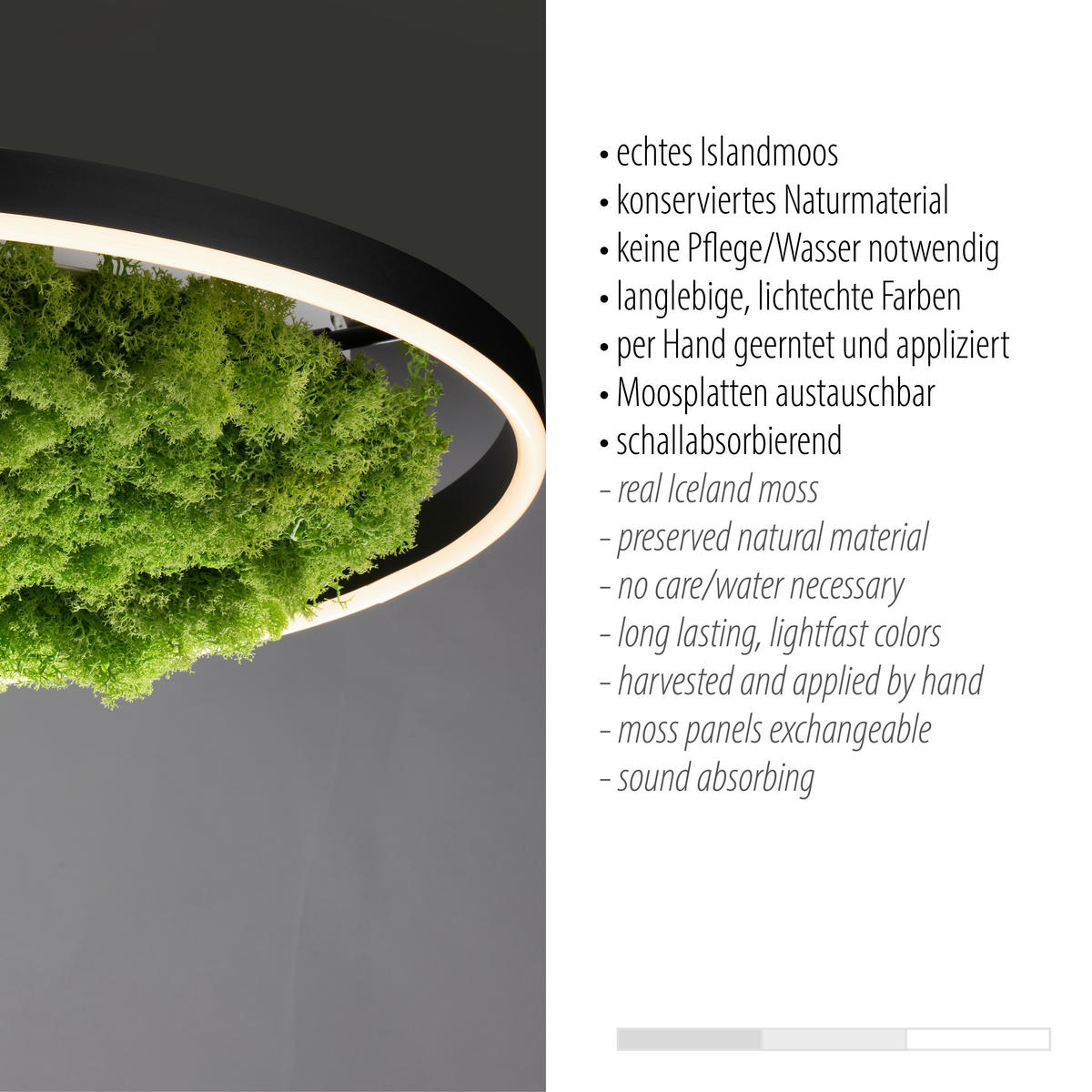 WANDLEUCHTE Ritus 58,5/58,5/5,3 cm   - Natur, Naturmaterialien/Kunststoff (58,5/58,5/5,3cm)