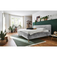 POLSTERBETT 180/200 cm,  in  - Eichefarben/Grau, Design, Holz/Textil (180/200cm) - Xora