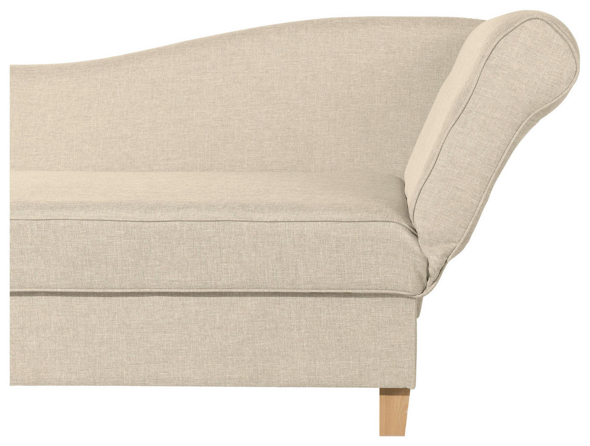 RÉCAMIERE in Flachgewebe Beige  - Beige/Buchefarben, Design, Holz/Textil (190/82/88cm) - Max Winzer