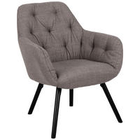 SESSEL Struktur Braun, Hellgrau    - Hellgrau/Schwarz, Design, Holz/Textil (70,5/87/67,5cm) - Livetastic