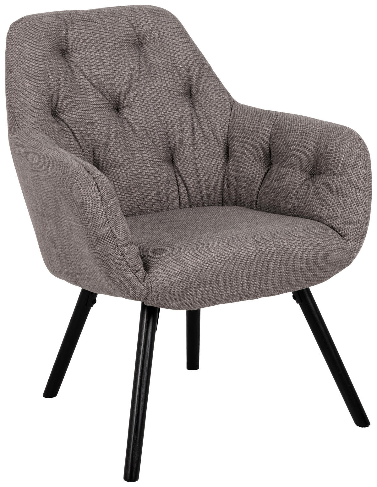SESSEL Struktur Braun, Hellgrau    - Hellgrau/Schwarz, Design, Holz/Textil (70,5/87/67,5cm) - Livetastic